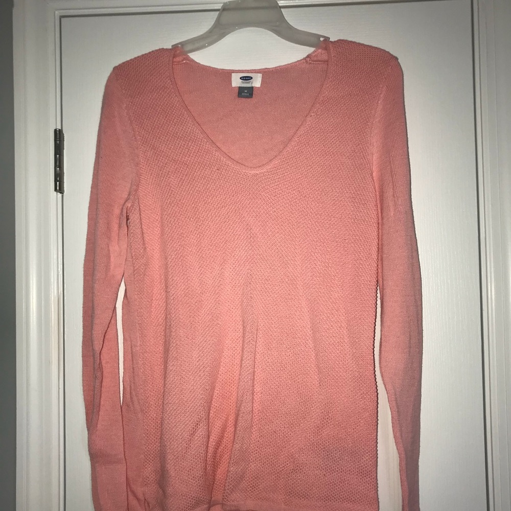 light pink v neck sweater